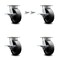 Service Caster 6 Inch Kingpinless Glass Filled Nylon Wheel Caster Brakes 2 Swivel Locks, 4PK SCC-KP30S620-GFNR-SLB-BSL-2-SLB-2 - alternate 1